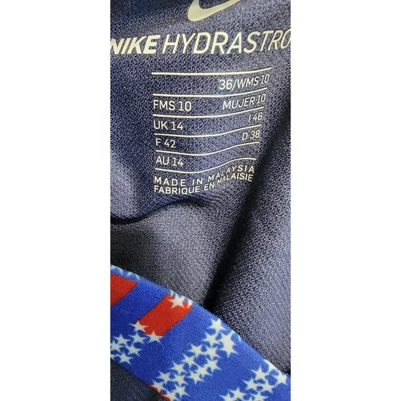 Nike Cut Out Womens Blue Striped Stars‎ One Piece Swimsuit Tank Size 36 NWT - Picture 7 of 10